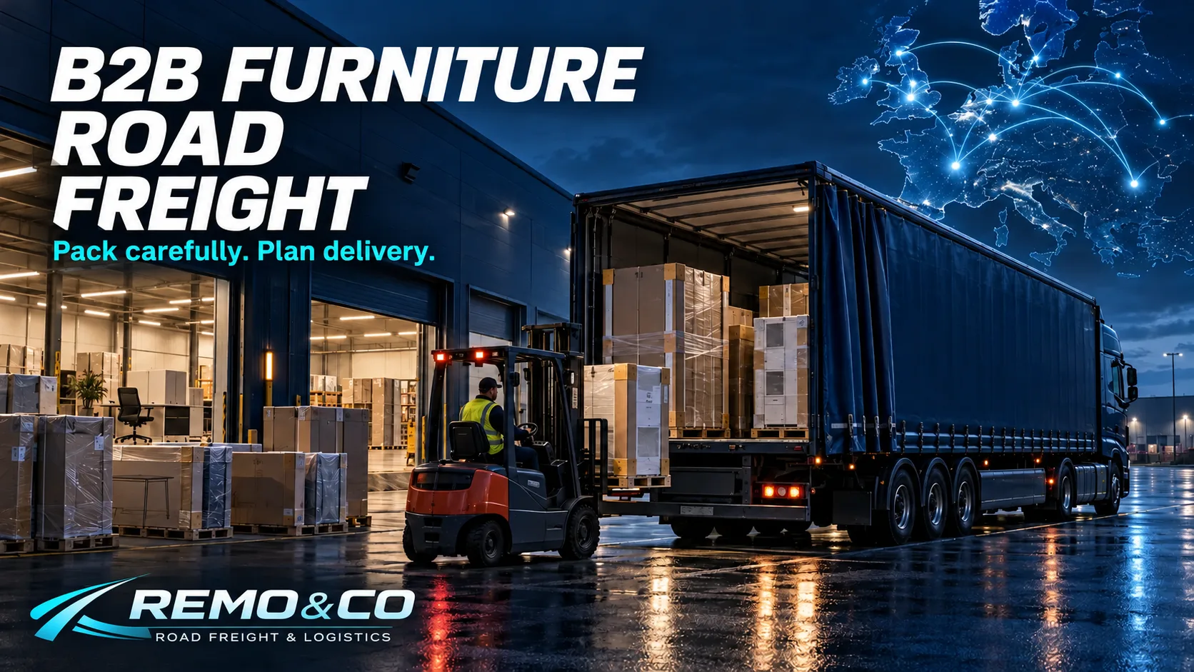B2B furniture transport: prepare a part-load or full-truckload shipment